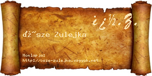 Ősze Zulejka névjegykártya
